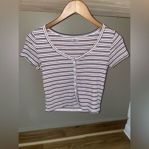 Hollister cropped striped t-shirt